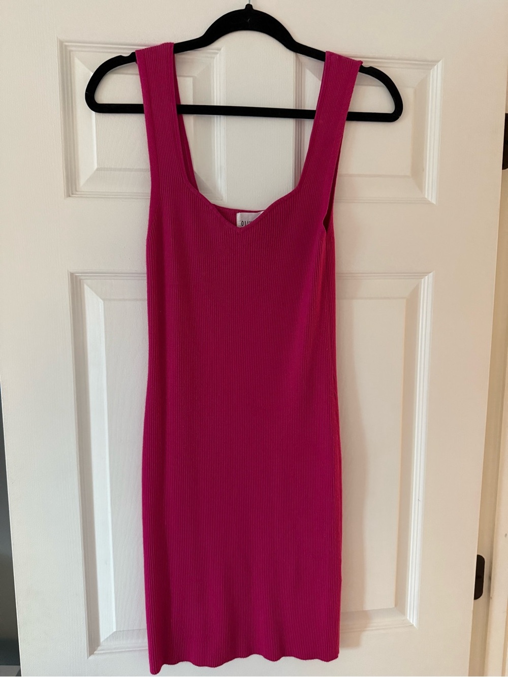 Olive & Oak Hot Pink Ribbed Tank Mini Dress